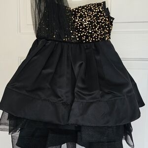 Black/Gold Pagent Dress Girls 6
